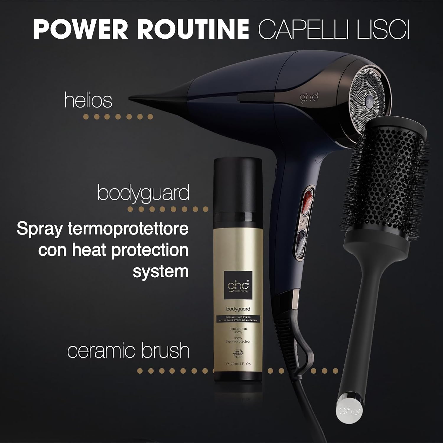 ghd helios, Asciugacapelli Professionale Leggero, Potenza 2200 W, Blu