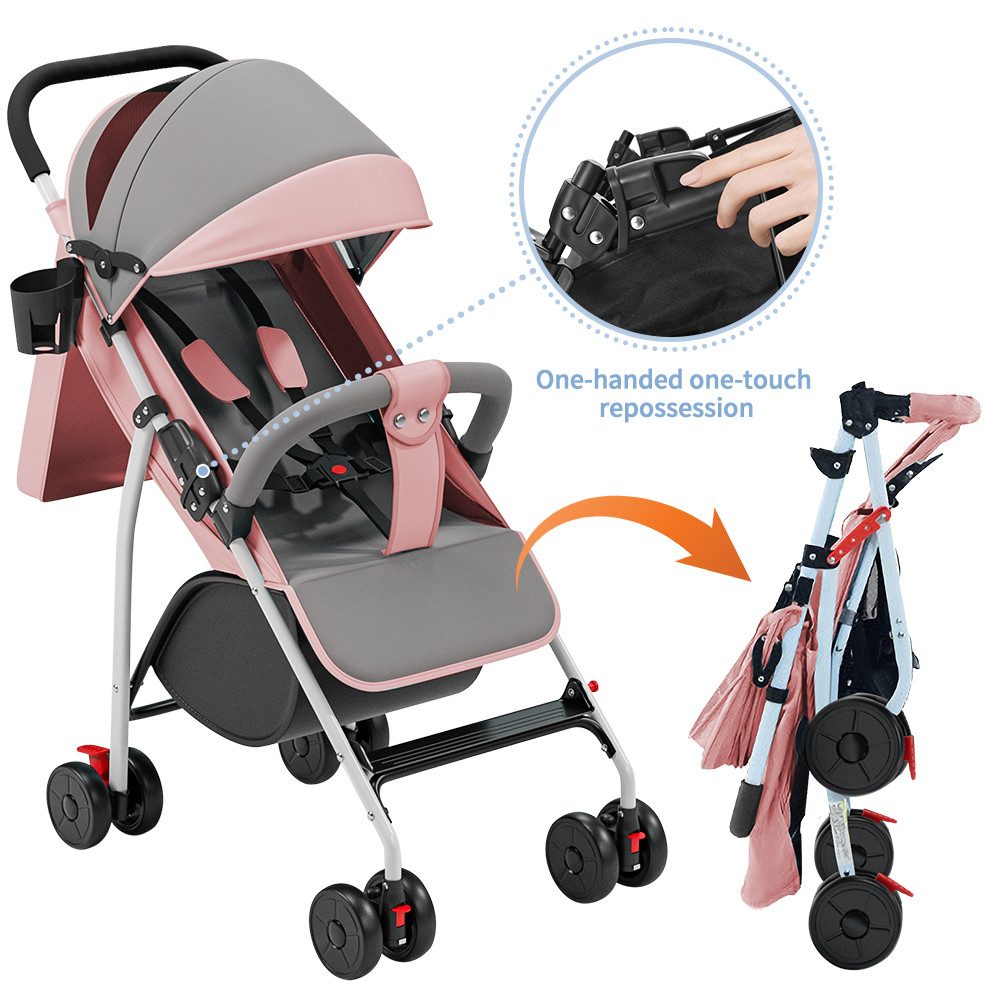 Kinder-Buggy Buggy Kinderwagen Kinderbuggy, Federleichter Reisebuggy 4,9 kg