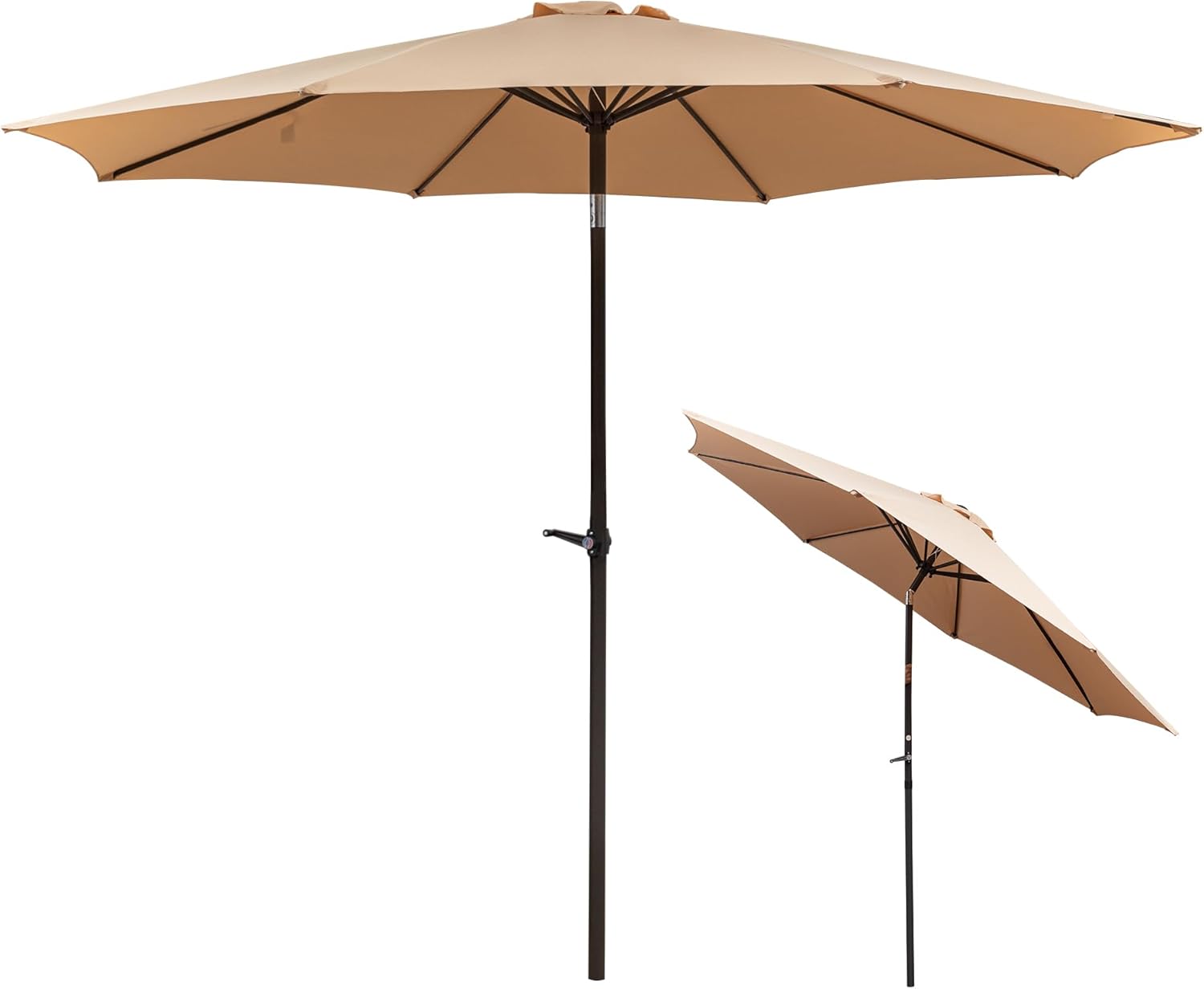 Sonnenschirm Ampelschirm 450cm rechteckig wasserdicht windfest UV50+ Doppeldach Kurbel neigbar Stahlgestell 12 Rippen für Garten Terrasse Balkon Strand