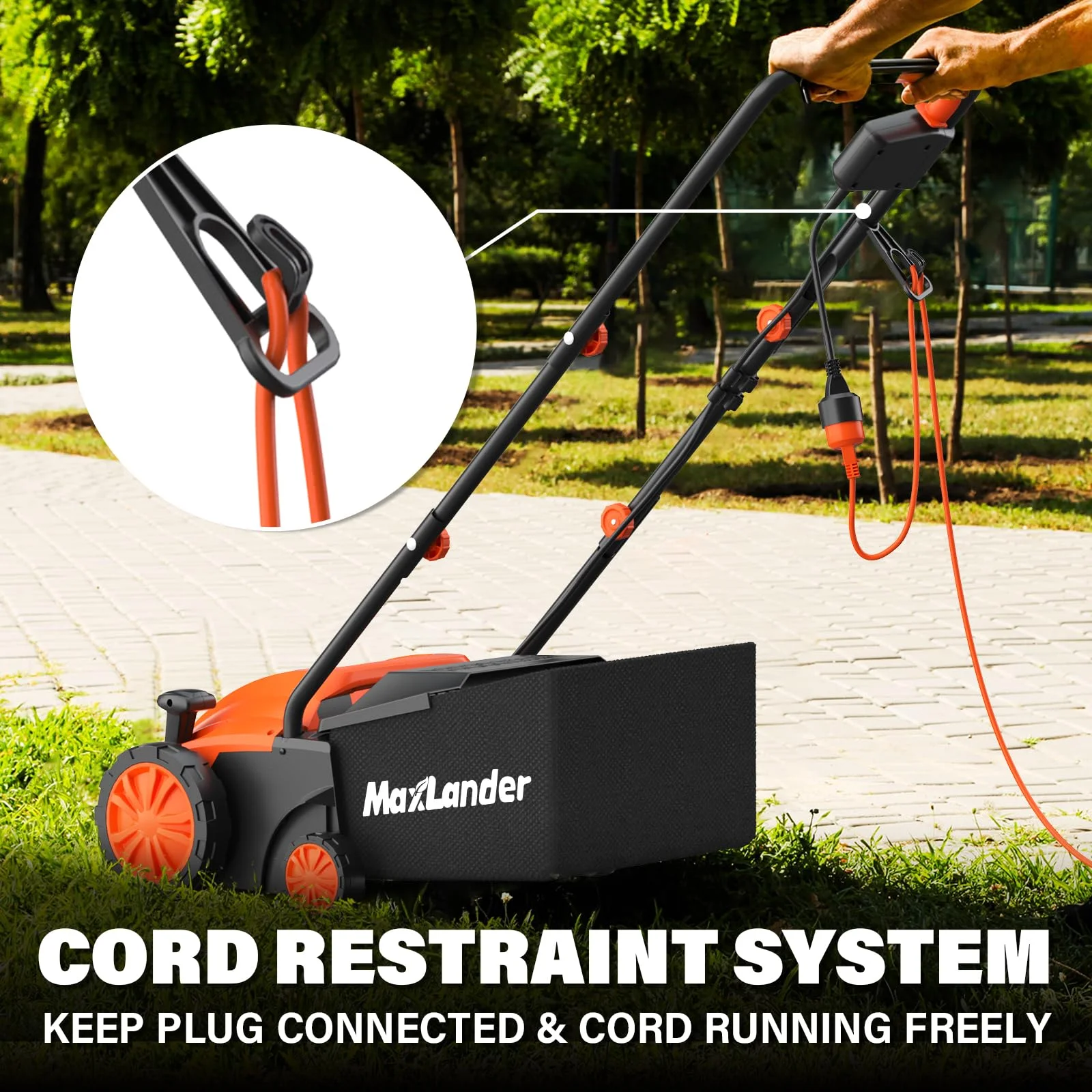 MAXLANDER Electric Dethatcher and Scarifier, 13�� 12Amp 2-in-1 Lawn Dethatcher with 4-Position Depth Adjustment, 30L Removable Collection Bag, Airboost Technology Increases Lawn Health