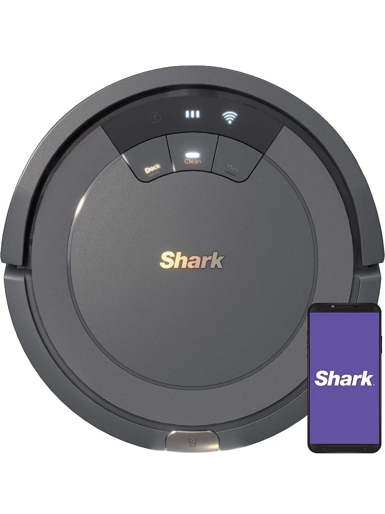 Shark AV753 ION Robot Vacuum, Tri Brush System, Wifi Connected, 120 Min Runtime, Works with Alexa, Multi Surface Cleaning, Grey