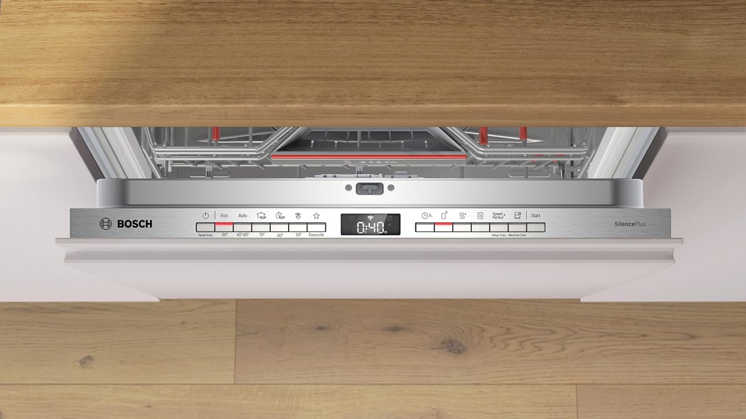 Bosch Elettrodomestici SMV2HVX02E Serie 2, Lavastoviglie da incasso a scomparsa totale, Home Connect, Diagnostica da remoto, Assistente al lavaggio, Programma Preferito, InfoLight, 3 cestello, 60 cm