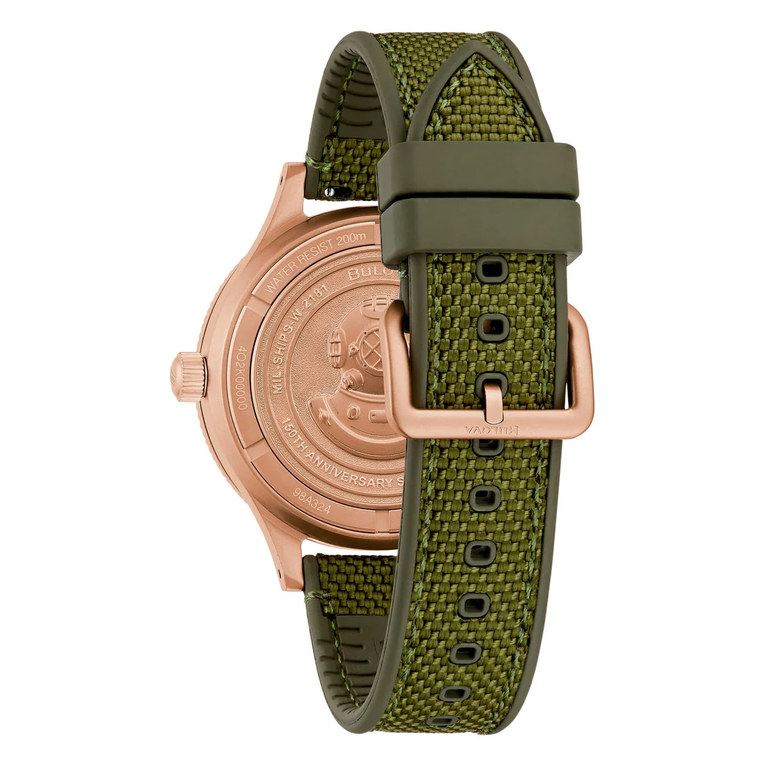 Orologio Bulova 98A324 Mil Ship Submersible verde cassa bronzo
