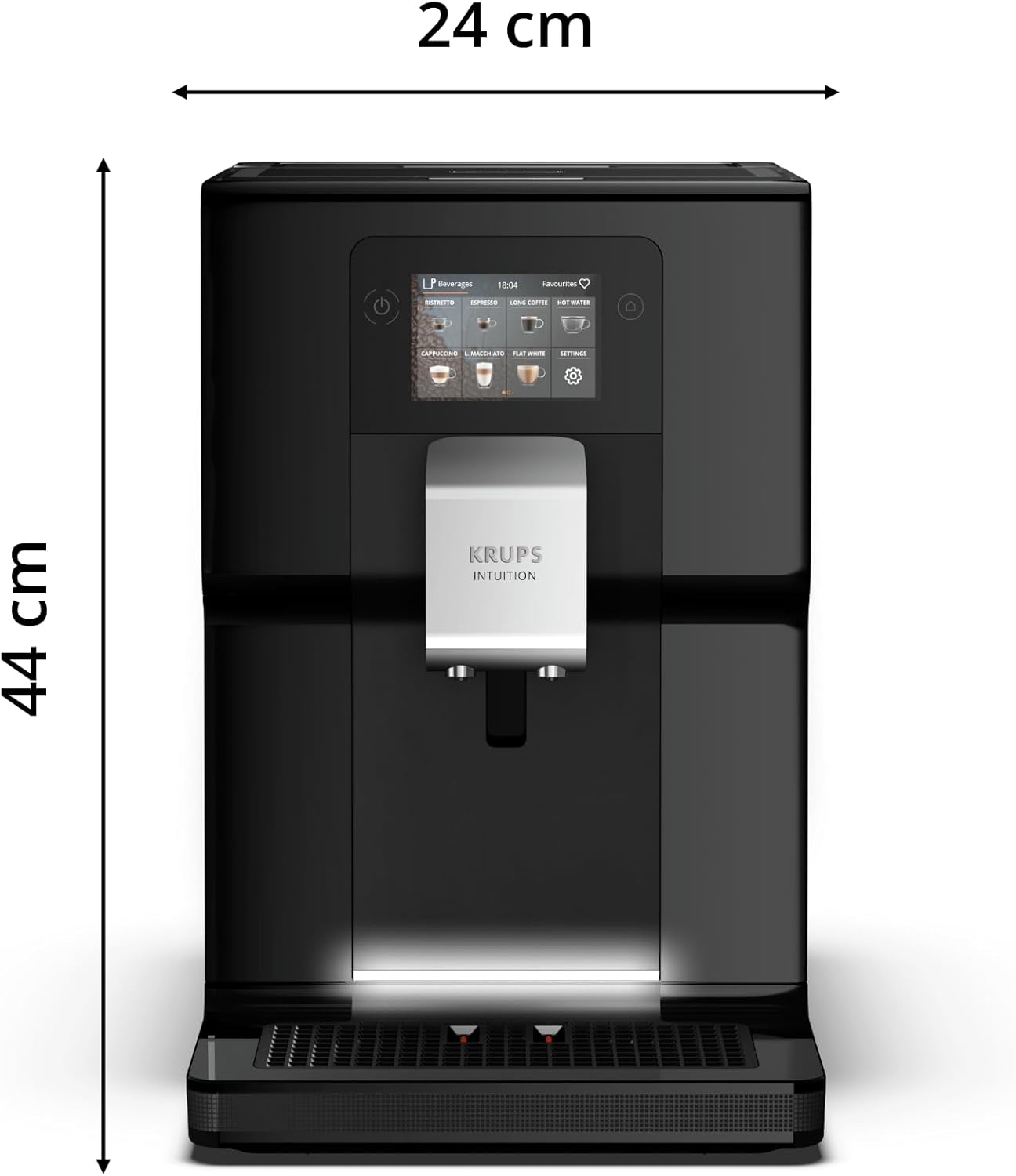 Krups Intuition Preference Kaffeevollautomat mit Milchschlauch, 11 Getränke, Personalisierung, 2-Tassen-Funktion, Kaffeemaschine, Schwarz, EA872810