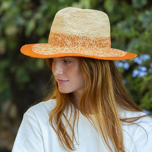 Capeline Raphia Hat �?Orange | Handcrafted Luxury Sun Hat