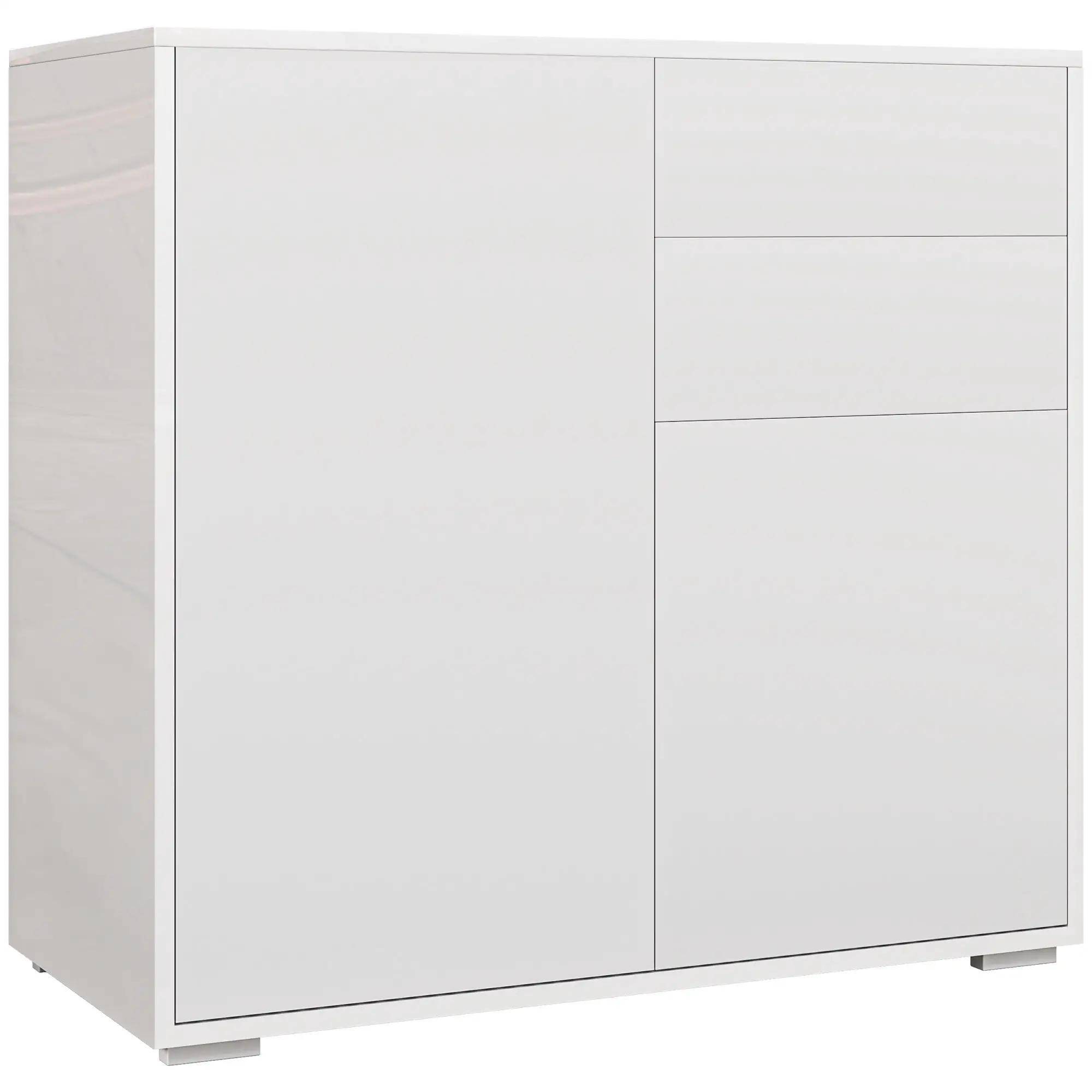 HOMCOM Sideboard Kommode verstellbares Regal Kippsicherung Weiß