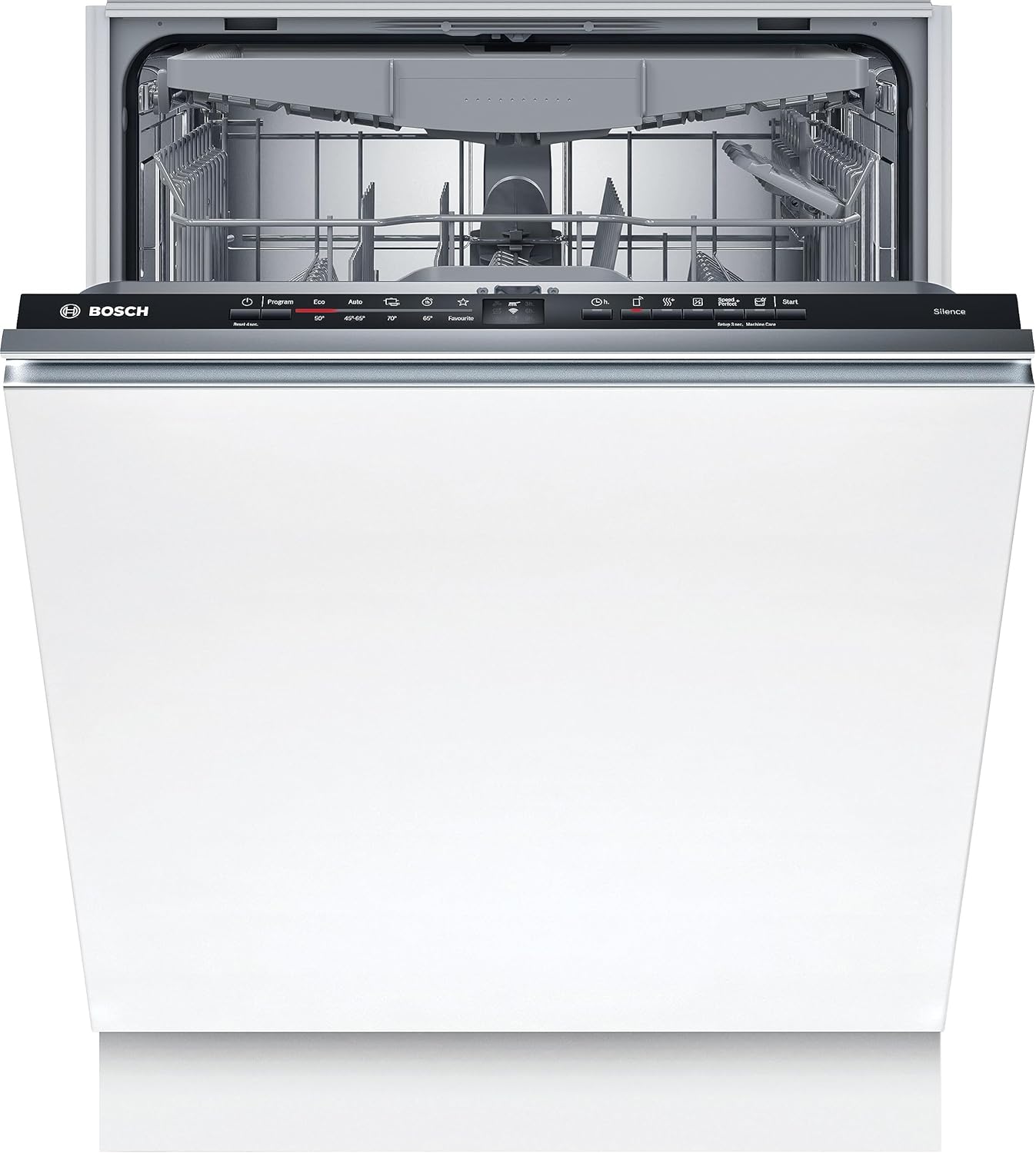 Bosch Elettrodomestici SMV2HVX02E Serie 2, Lavastoviglie da incasso a scomparsa totale, Home Connect, Diagnostica da remoto, Assistente al lavaggio, Programma Preferito, InfoLight, 3 cestello, 60 cm