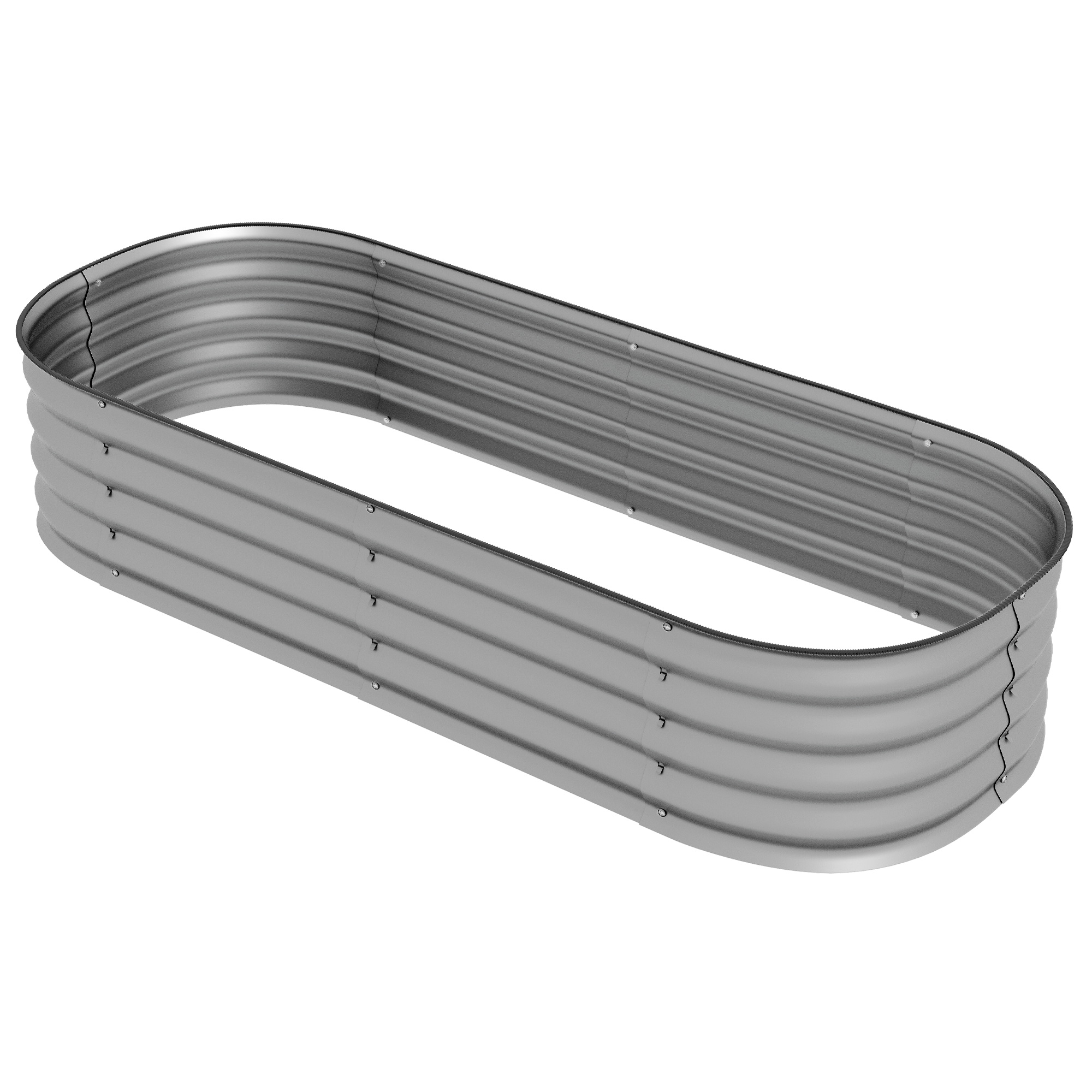 Outsunny Hochbeet Pflanzenbeet, modulares Hochbett, geschützte Kanten, Design ohne Boden,  150 x 62 x 30 cm, Silber
