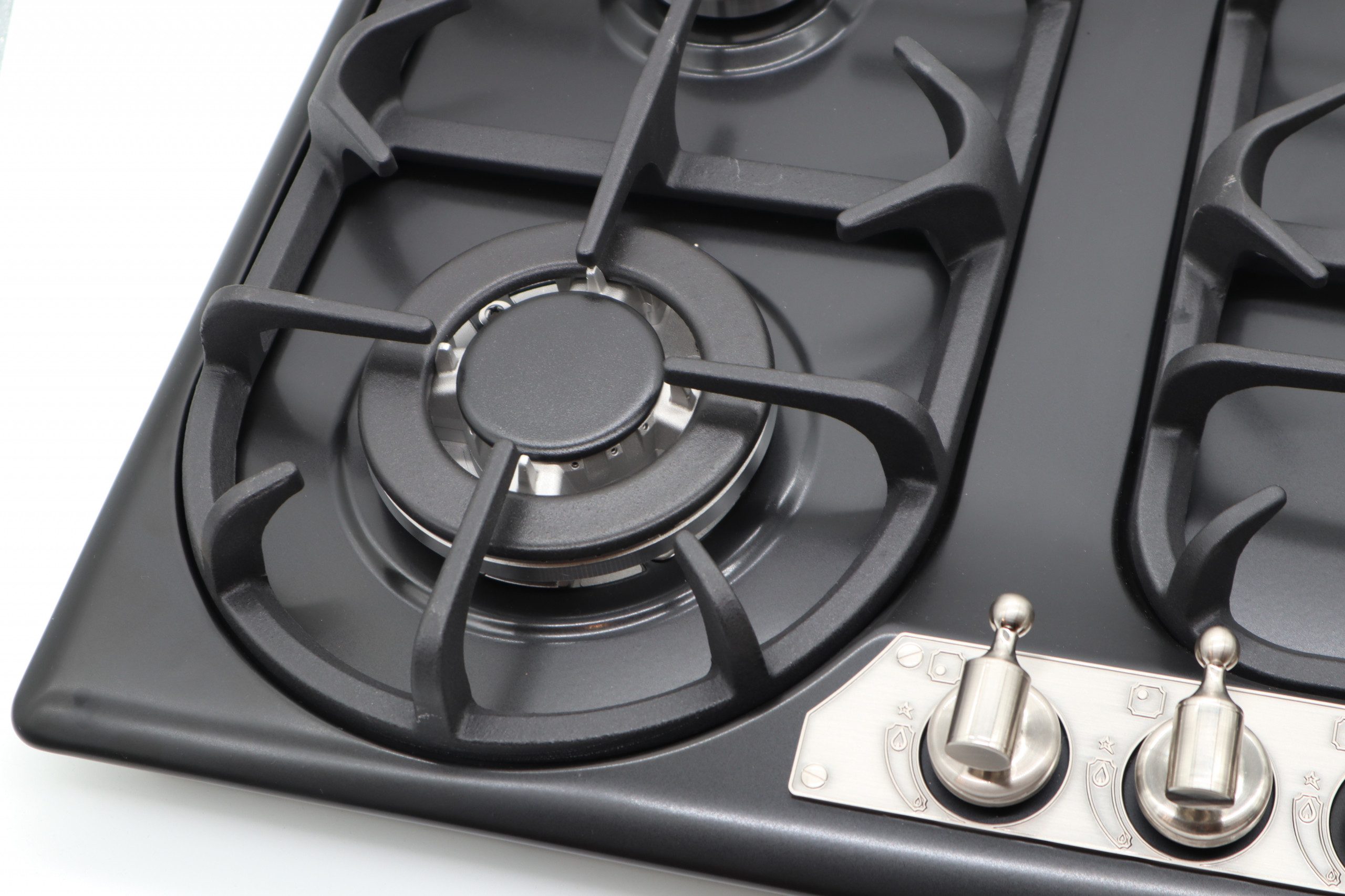 Gas-Kochfeld 60 cm Silber Einbau Gaskochfeld, 4 Gasbrenner, Metall-Drehknebeln KG 6325 Em Sil Turbo