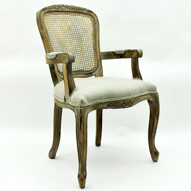 Natural Rattan Taupe Louis Armchair