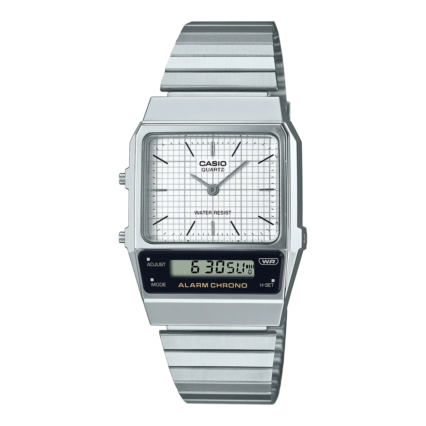 Casio vintage AQ-800E-7AEF doppio fuso orario bianco