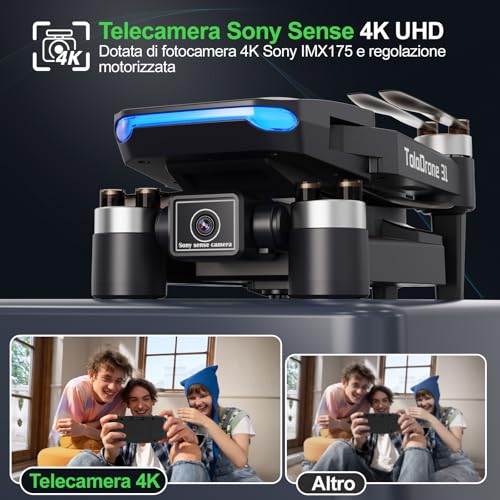 Toladrone Drone con Telecamera 4K Professionale Trasmissione FPV 5G Droni GPS per Principianti Ritorno Automatico Seguimi Motore Senza Spazzole RC Drones Quadcopter per Adulti TD31GPS : Giochi e giocattoli