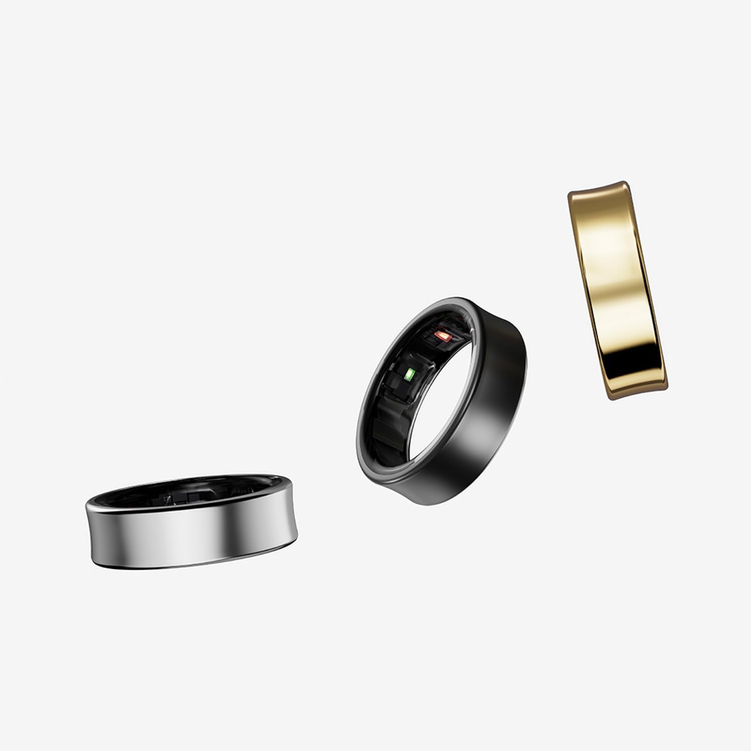 Ring, Smart Ring mit Titan-Gehäuse, Health mit AI, Schlaftracker, Fitness Tracker, Größe 8 (US), Titanium Black