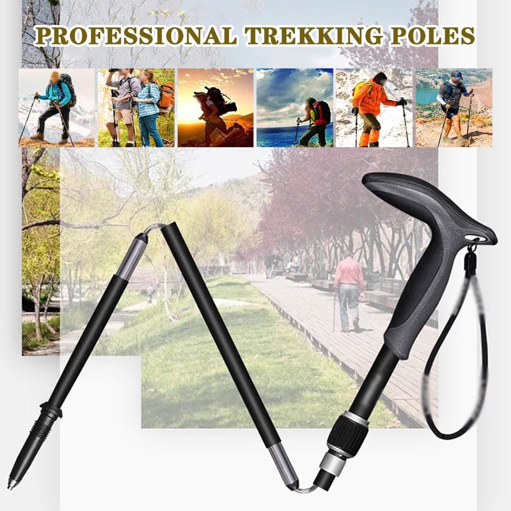 Faltbare Trekkingstöcke Im 2er-Pack, Ultraleichtes Carbonfasermaterial, Outdoor-Wanderstöcke Für Rucksacktouren, Für Männer Und Frauen(95-110cm)