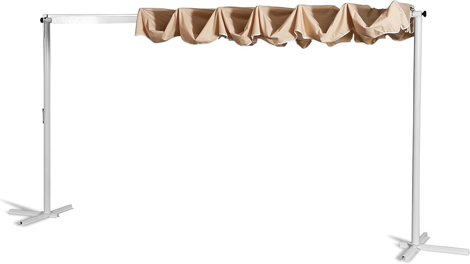 GRASEKAMP Qualität seit 1972 Standmarkise Dubai Beige 375x225cm mit Schutzhülle Terrassenüberdachung Raffmarkise Mobile Markise Ziehharmonika