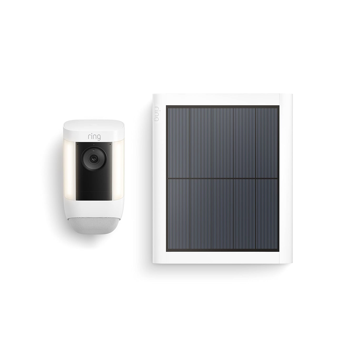 Ring Spotlight Cam Pro, Solar | 3D Motion Detection, Two Way Talk with Audio , and Dual Band Wifi (2022 release) &ndash; White