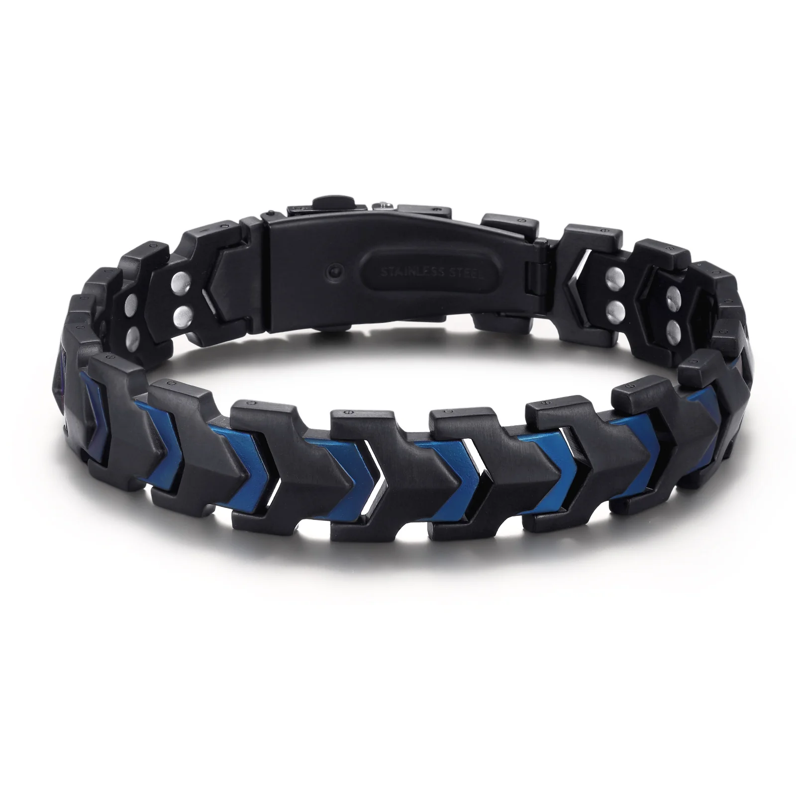 RainSo Men's Strength 3800 Gauss Magnetic Bracelet (Black Blue)