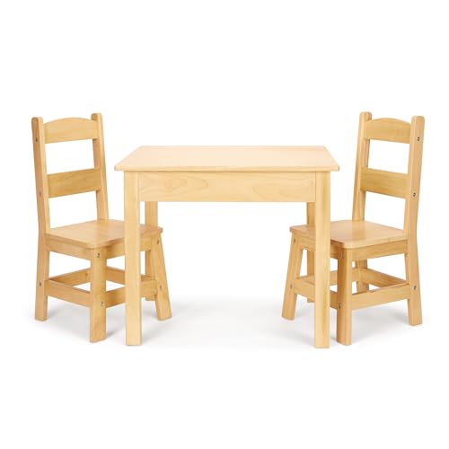 Melissa & Doug   Tavolo e Sedie in Legno | Mobili per Bambino | Arredo Cameretta Bambino | Set da 3 Pezzi | 3  | Regalo per Bambine e Bambini : Casa e cucina