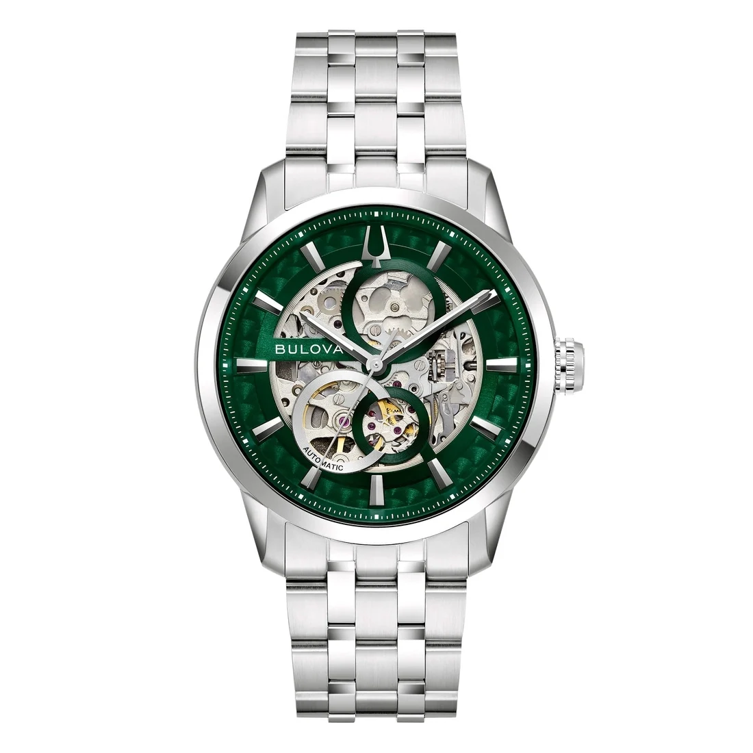 Orologio Bulova Sutton 96A329 scheleton verde 40mm
