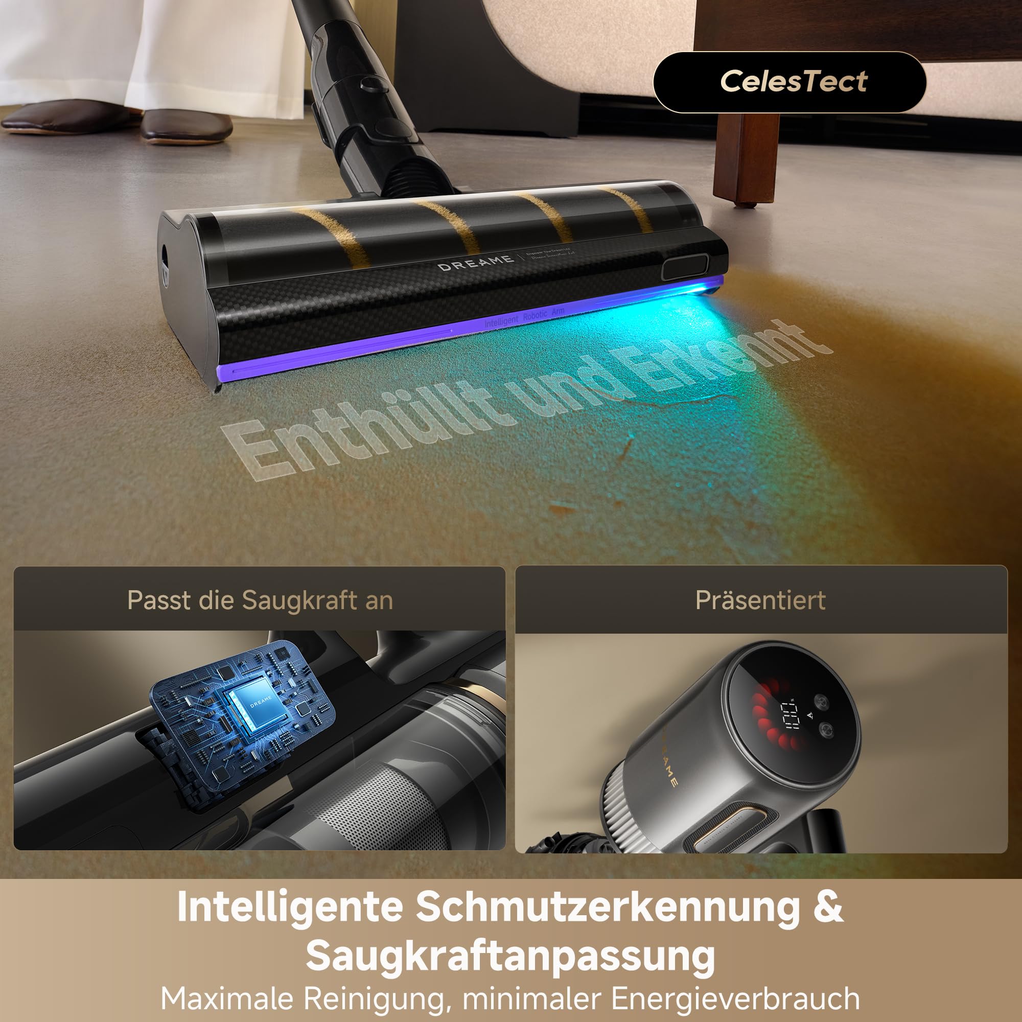 Akku-Staubsauger V20 Pro-A mit 0 mm Kantenreinigung, 24000 Pa und 210 AW Saugkraft