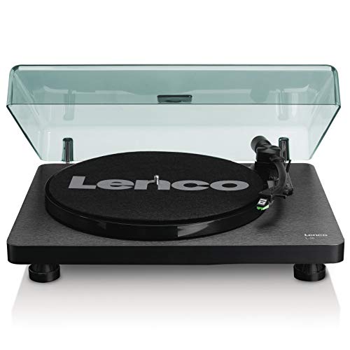 Lenco L 30BK Giradischi USB   giradischi con trasmissione a cinghia   33 e 45 giri   USB   uscita RCA   digitalizzazione dischi   preamplificatore   legno : Elettronica