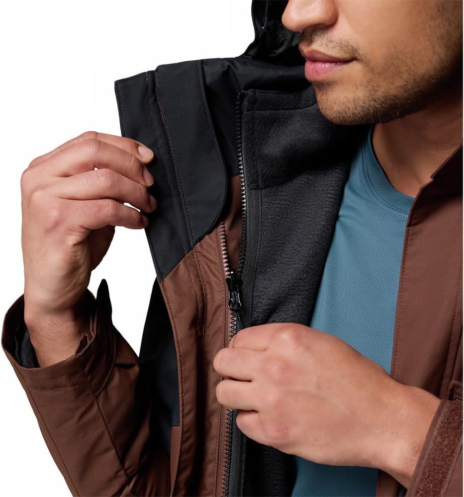 Men's Bugaboo Fleece Interchange Jacket, 3 In 1 Interchange Winter Coat, Ancient Fossil, Size L