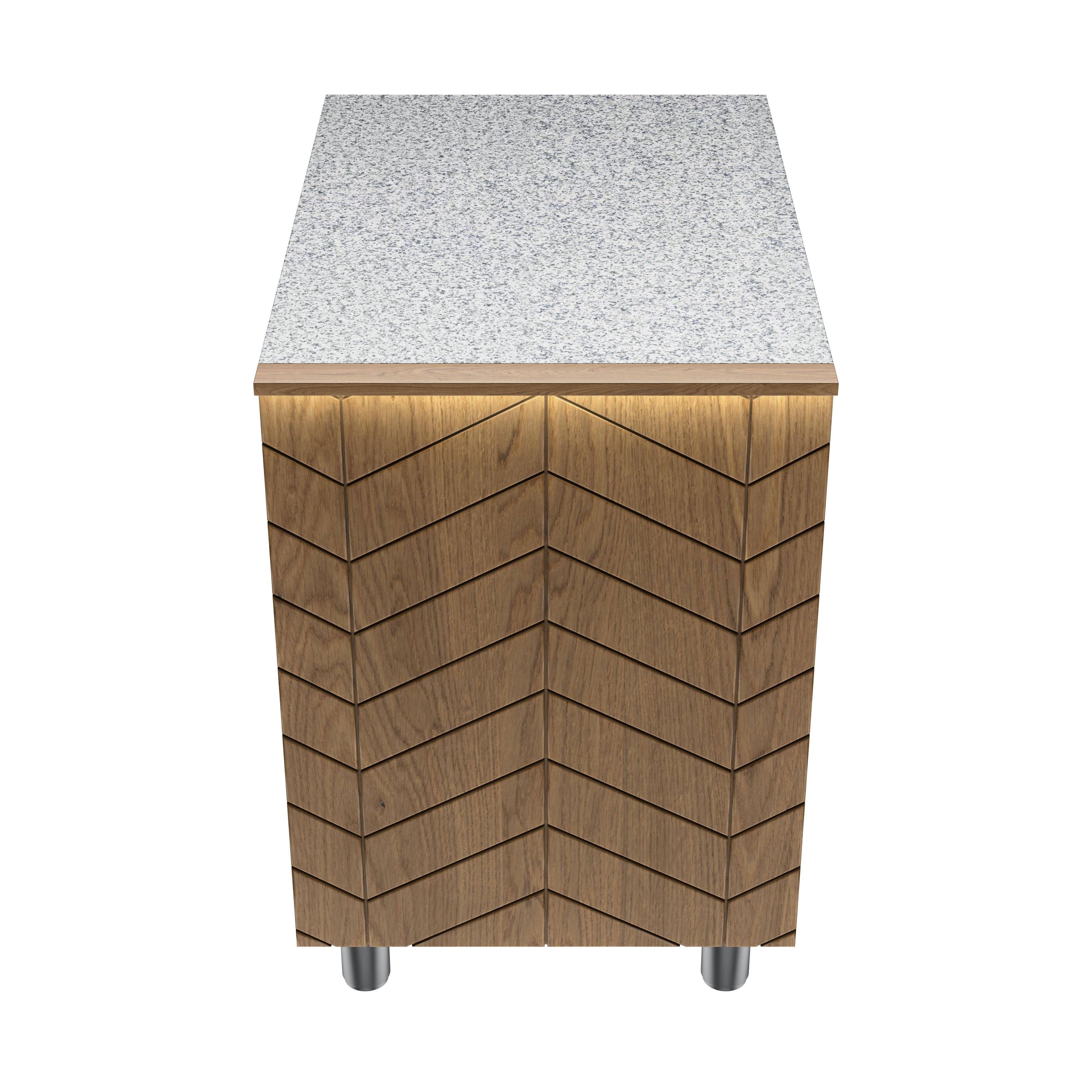 Pizzaofen Kassentisch Premium 60 x 85 x 87 cm grauer Granit LED