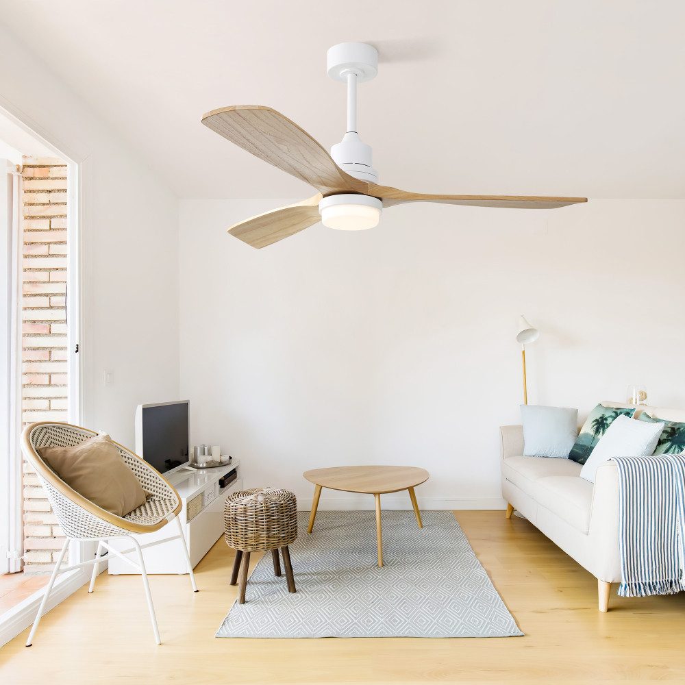Deckenventilator Deckenventilator 52 Zoll mit LED Licht, Holzflügeln