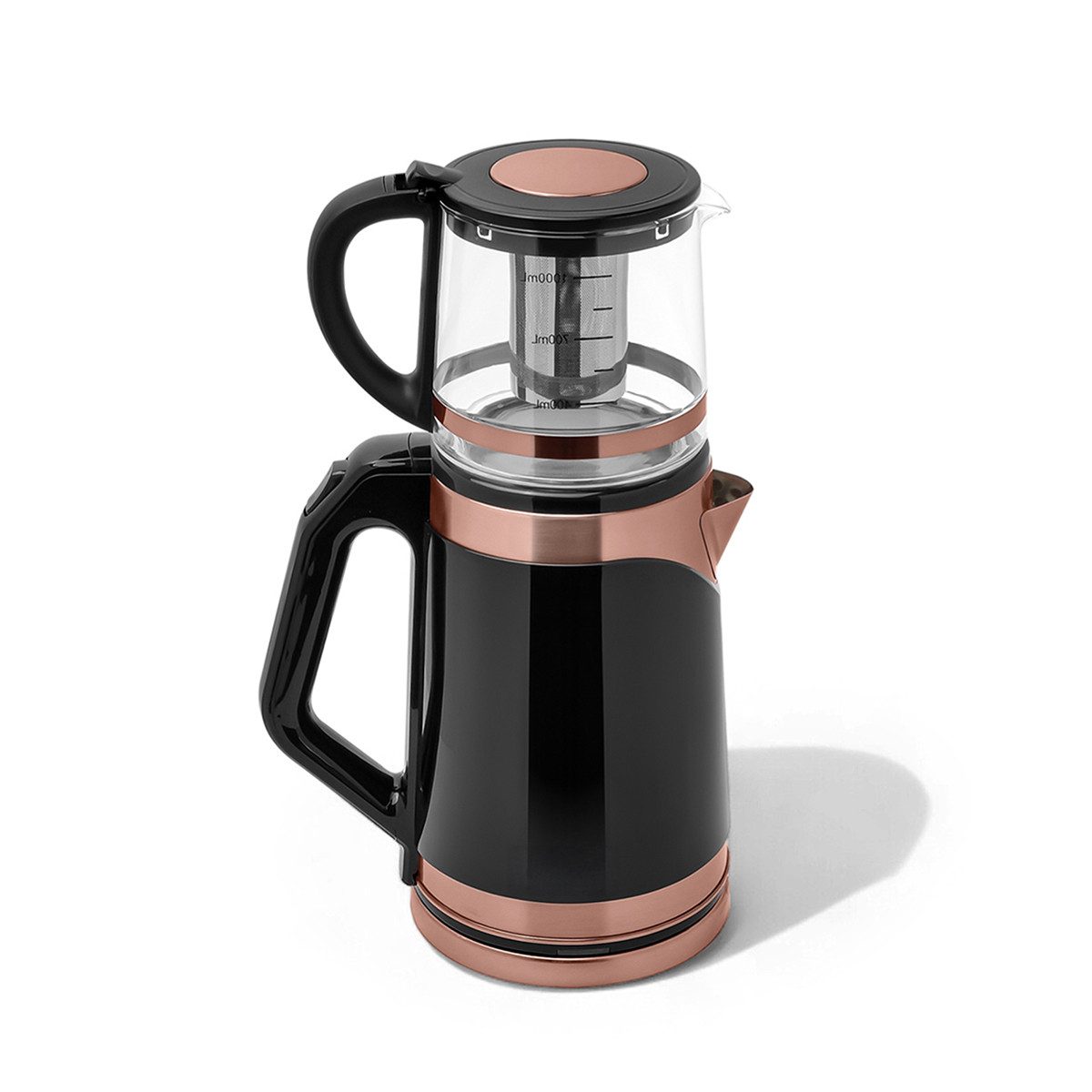 Wasserkocher Any Morning Edelstahl-Teekocher – 2 l Wasserkocher mit Glaskanne & LED