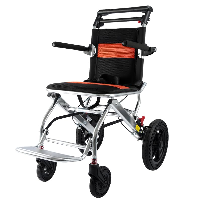 ByteTecpeak Sedia a Rotelle Pieghevole in Alluminio Ultra Leggera, Ideale per Viaggi e Trasporti, Con Poggiapiedi e Design Compatto : Amazon.it: Salute e cura della persona