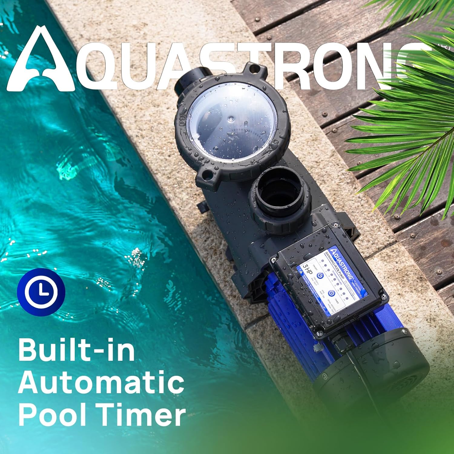 Aquastrong In/Above Ground Pool Pump High Flow Self Primming Swimming Pool Pump Lce Blue