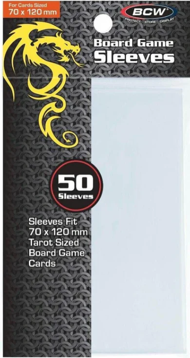 BCW Tarot Clear Board Game Sleeves Standard (70mm x 120mm)