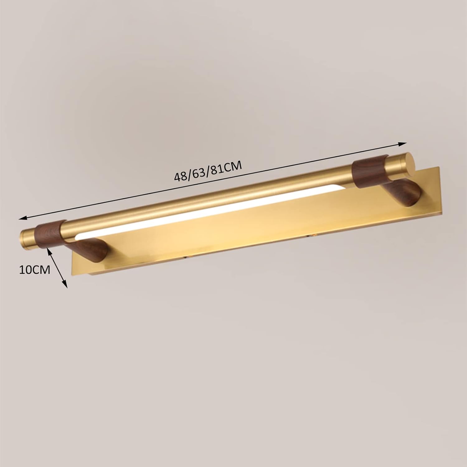 Waschtischbeleuchtung, LED-Spiegel-Frontleuchten, Badezimmer, beschlagfrei, feuchtigkeitsbeständig, Schminktisch, Make-up, Luxus-Wandbild, lange Streifenlampe, Badbeleuchtung (48 cm, warmes Licht)
