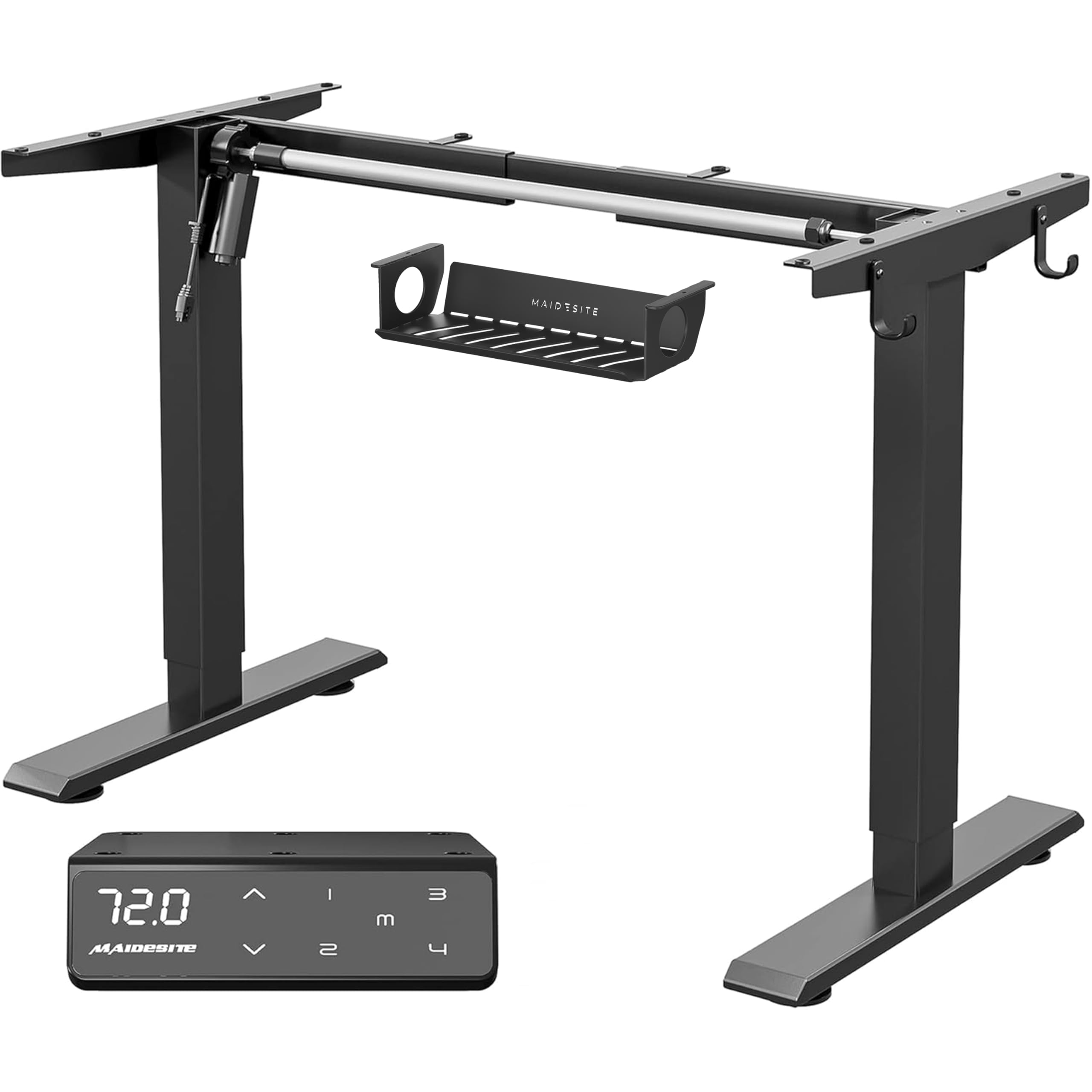Elektrisch höhenverstellbares Tischgestell T1 Pro mit 2-teiligen Beinen, 72-120 cm, 4 Memory-Speicherplätzen und USB-C, schwarz