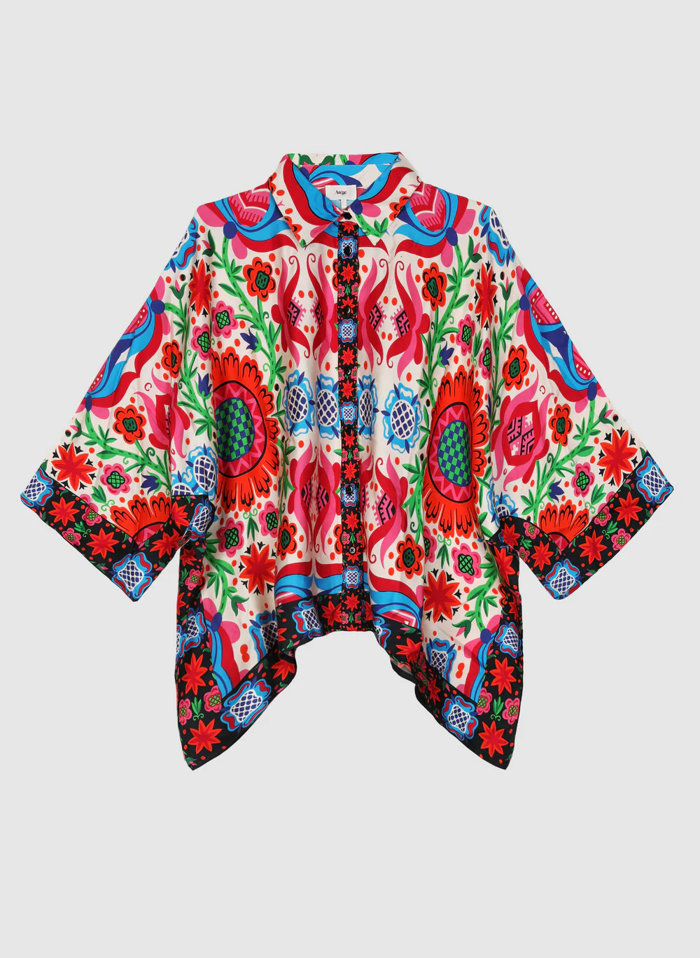 Sarlena Satin-Effect Printed Shirt �C Multicolour | Women's Luxury Modal Top