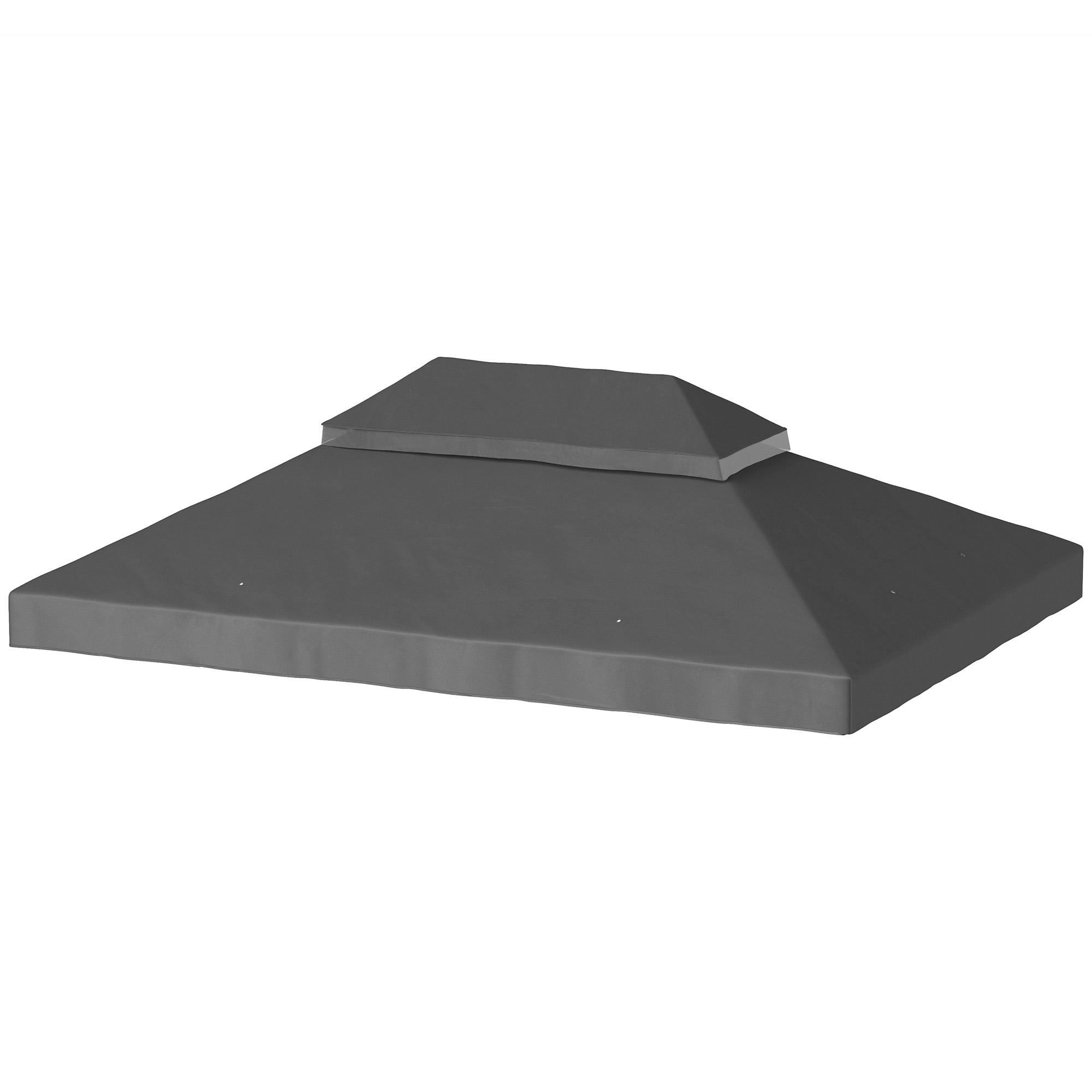 Outsunny Pavillon-Ersatzdach, 3 x 4 m, Ersatzplane mit Wasserablauf-Öffnungen, Polyester, Sonnenschutz, UPF30+, Dunkelgrau