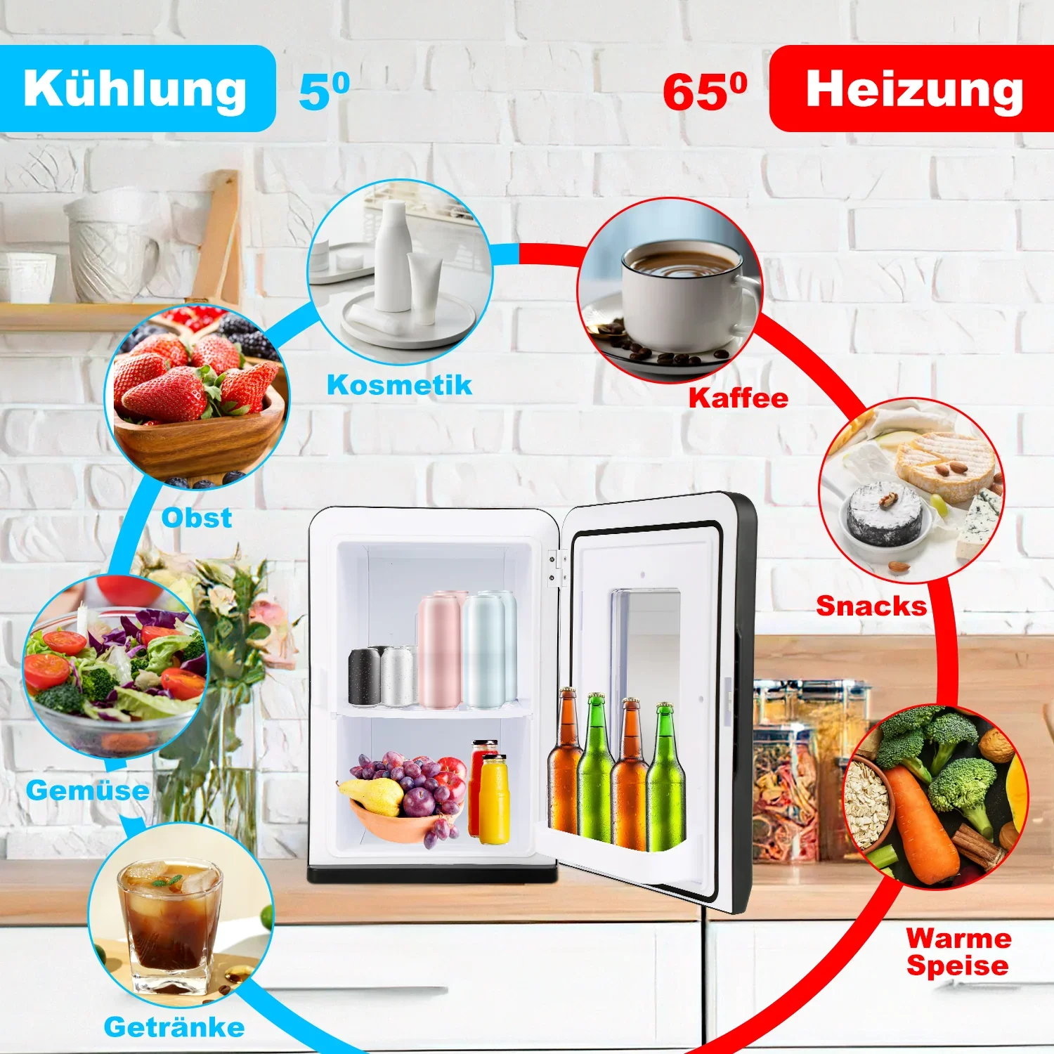 Sonnewelt 2-in-1 minikoelkast 15L koelbox