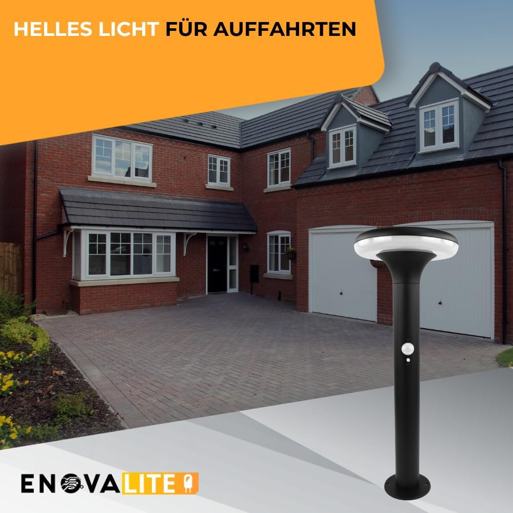 4er Set Solar Wegeleuchte mit Bewegungsmelder - 3 Lichtmodi - 3000K Warmweiß - IP54 wetterfest - Aluminium - runde LED Außenleuchte Pollerleuchte Garten Terrasse