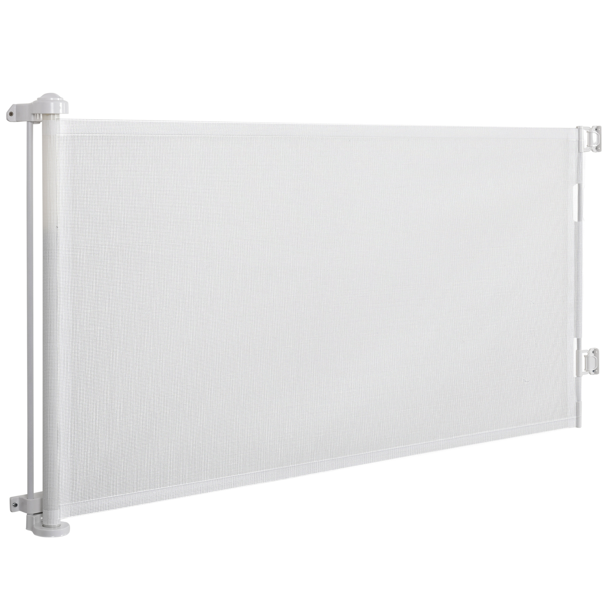 PawHut Hundetreppe ausfahrbar Einhand-Bedienung Rahmen aus Aluminiumlegierung Mesh-Gewebe 150 x 85 cm weiß