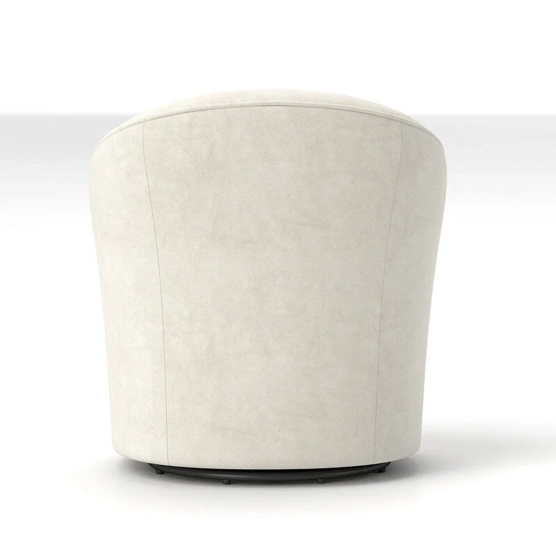 Velvet Upholstered 360 Degree Swivel Barrel Chair with Button Tufted Back