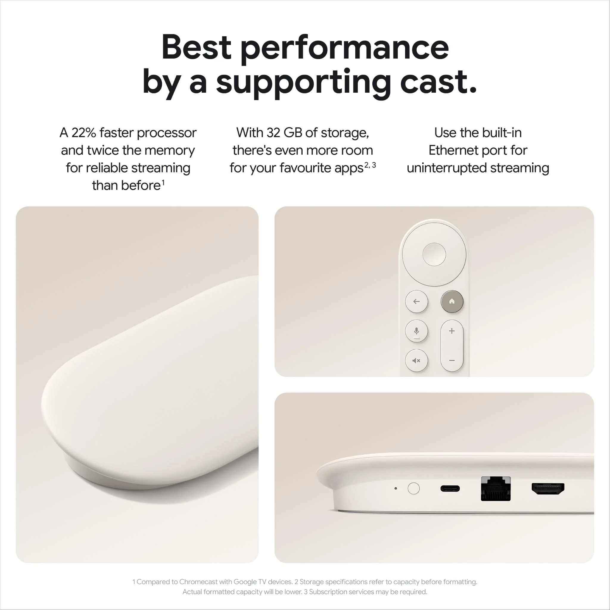 Google TV Streamer 4K - Snel, Slim & Gepersonaliseerd Entertainment met 32GB Opslag, Voice Remote en Dolby Vision