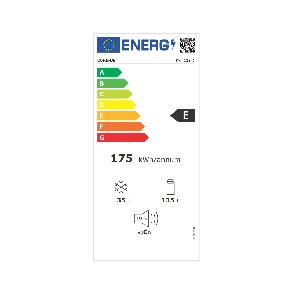 2025 Gorenje RFI412EP1 inbouw koel-vriescombinatie wit met schleppt??r 170 l E