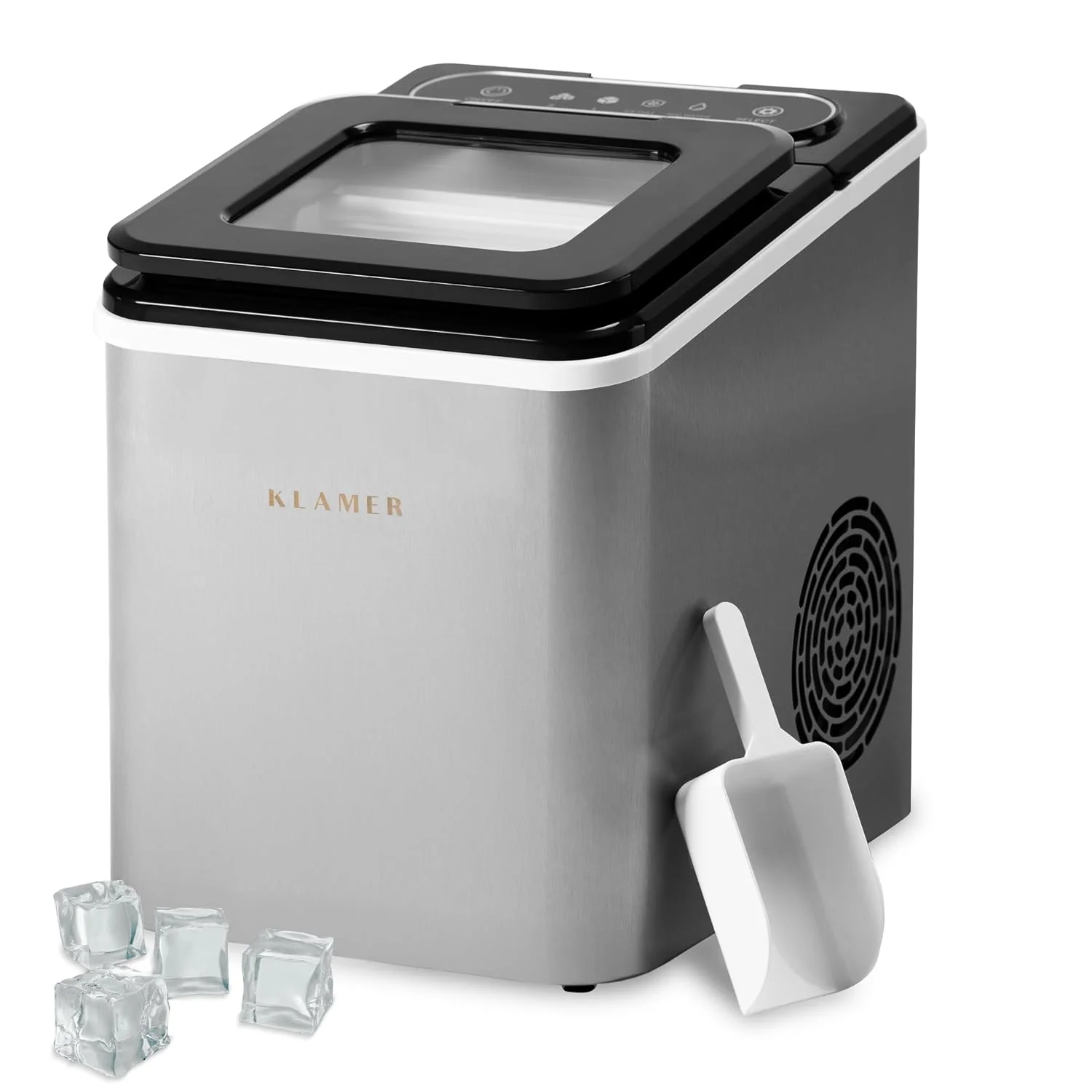 KLAMER Eiswürfelmaschine klein (2026), 8 Eiswürfel in 8 Minuten