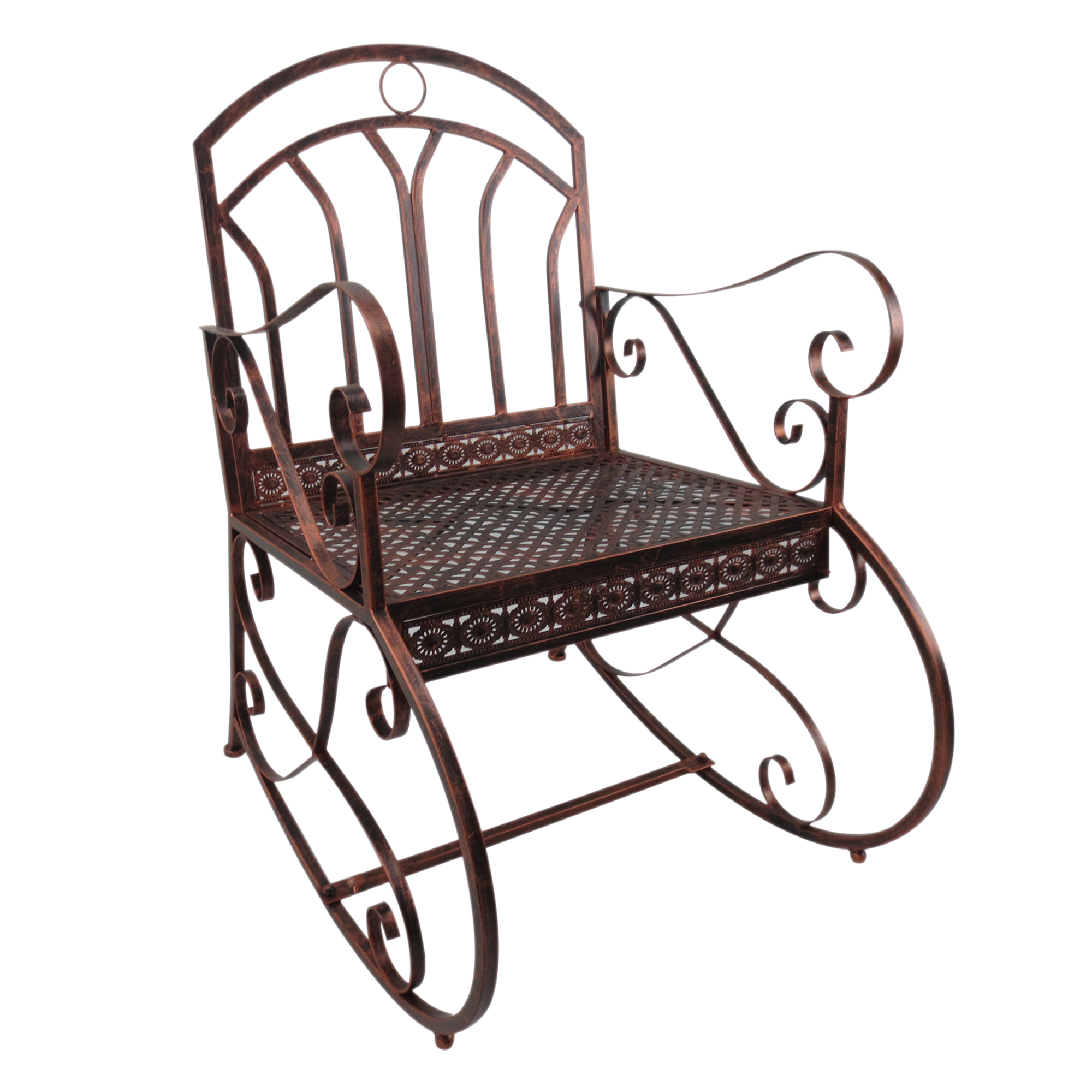 Outsunny Schaukelstuhl Gartenstuhl, Vintage-Design, 61cm x 79cm x 90cm, Braun + Schwarz