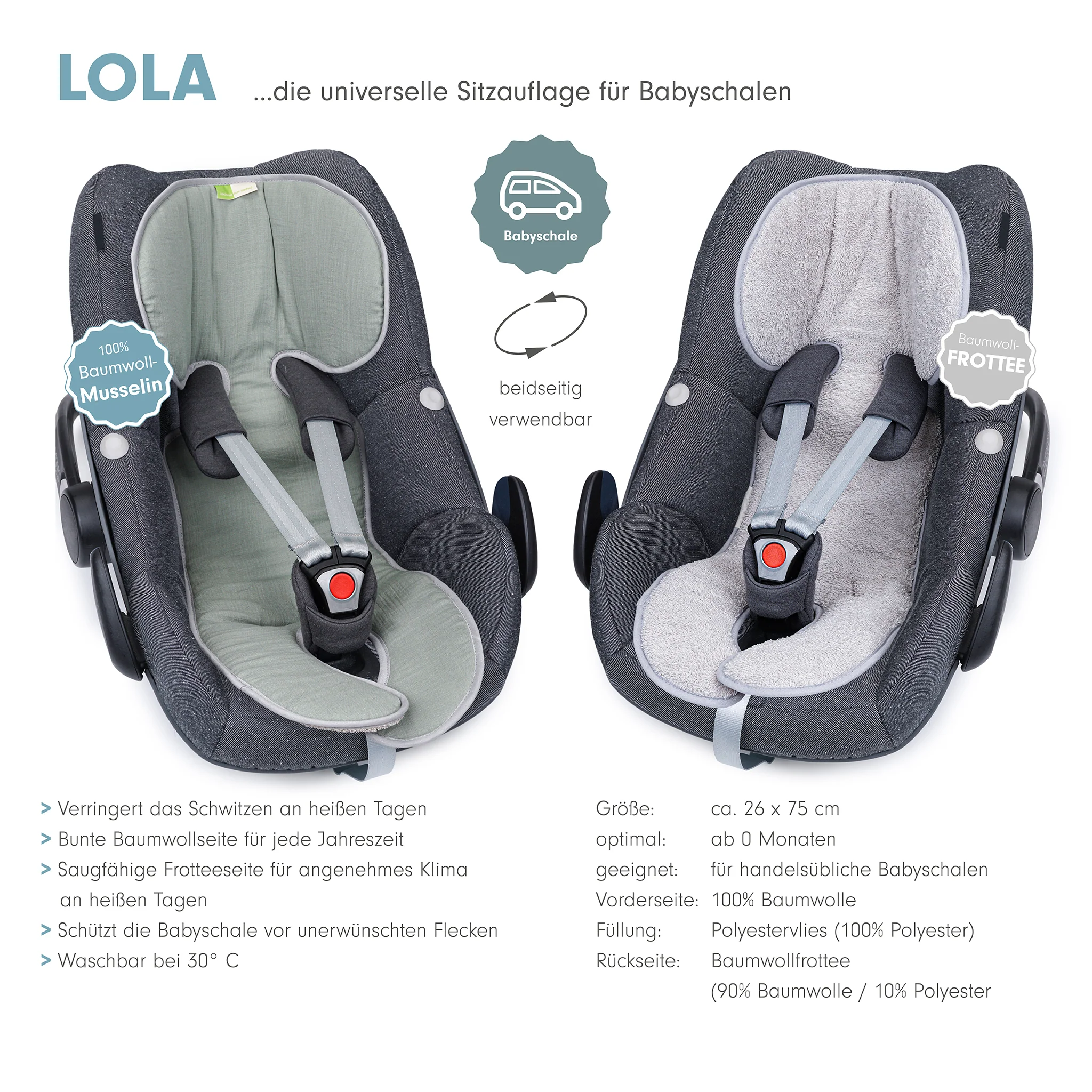 LOLA die musselin Sitzauflage