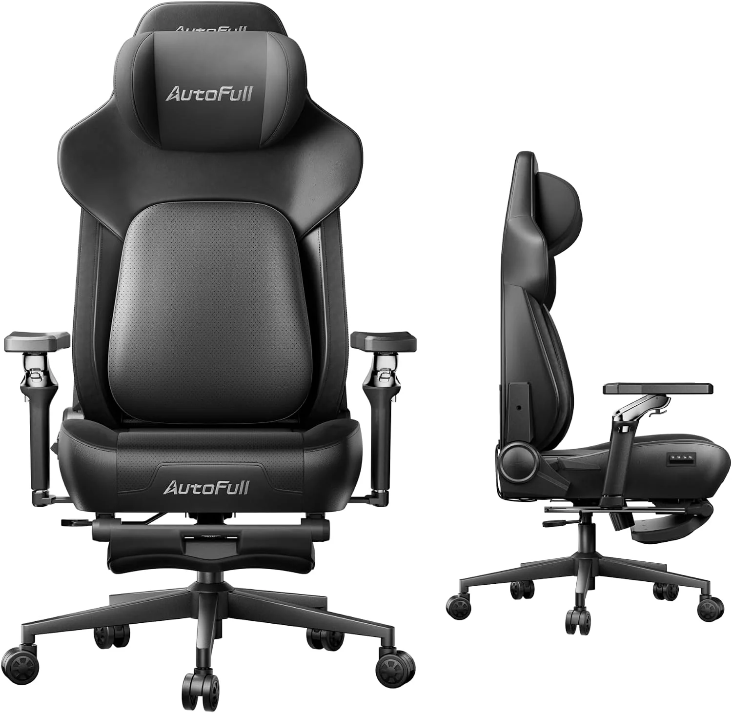 AutoFull M6 Ultra 2.0 Gaming Stuhl mit dynamischer Lordosenstütze, bis 150 kg, Kühlung und Heizung, Dual-Zonen-Massage, 160° Rückenlehne, Fußstütze