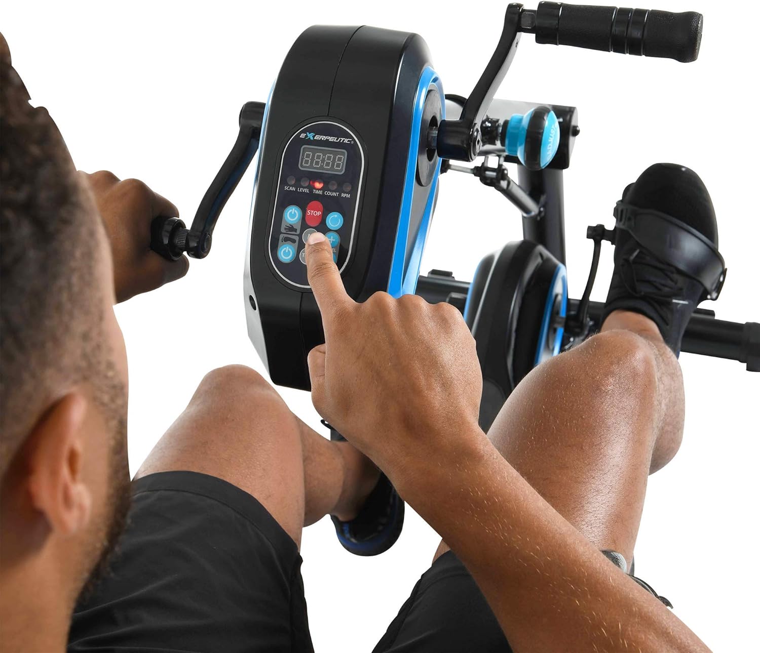 Exerpeutic 2000M Motorized Under Desk Exercise Bike &ndash; Adjustable Electric Pedal Exerciser for Legs & Arms &ndash; Fitness Equipment for Home & Office