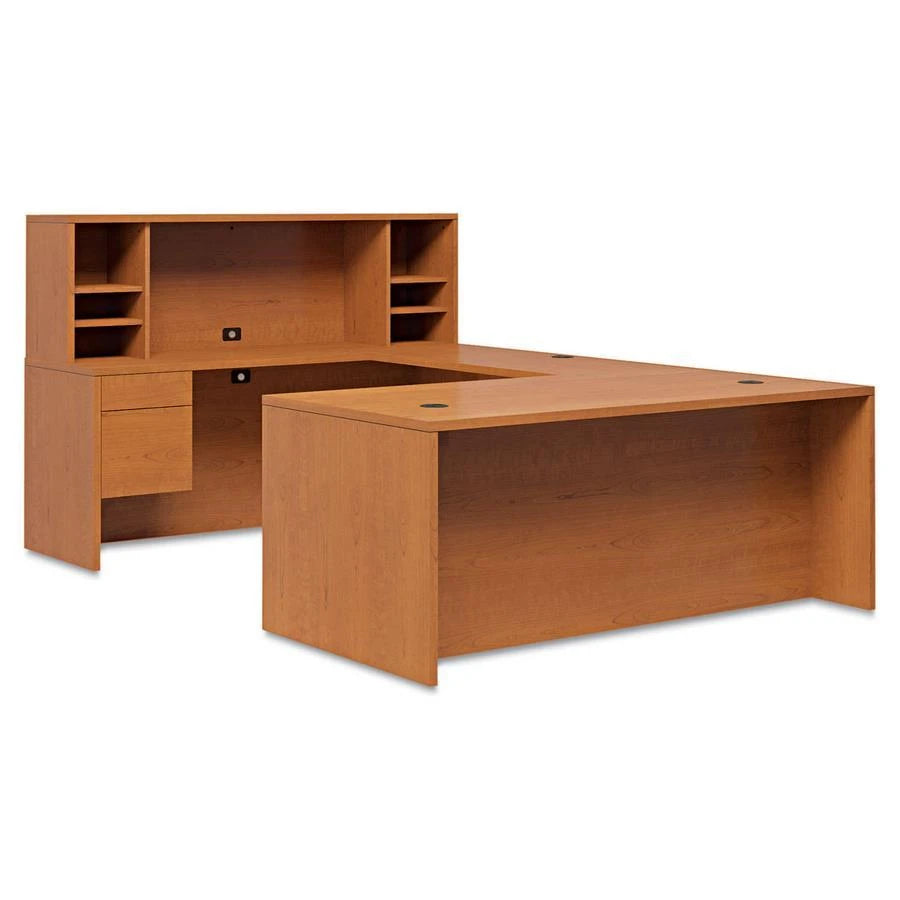 HON 10500 Series 72&prime;&prime; U Workstation with Stack on PC Organizer, Harvest