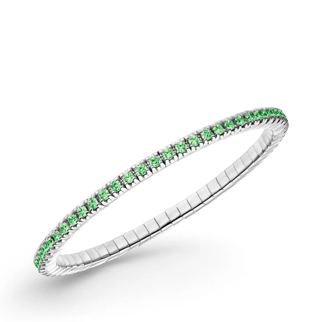 Bracciale tennis Luis&Freya elastico 17,5cm con zirconi verdi 2,5mm