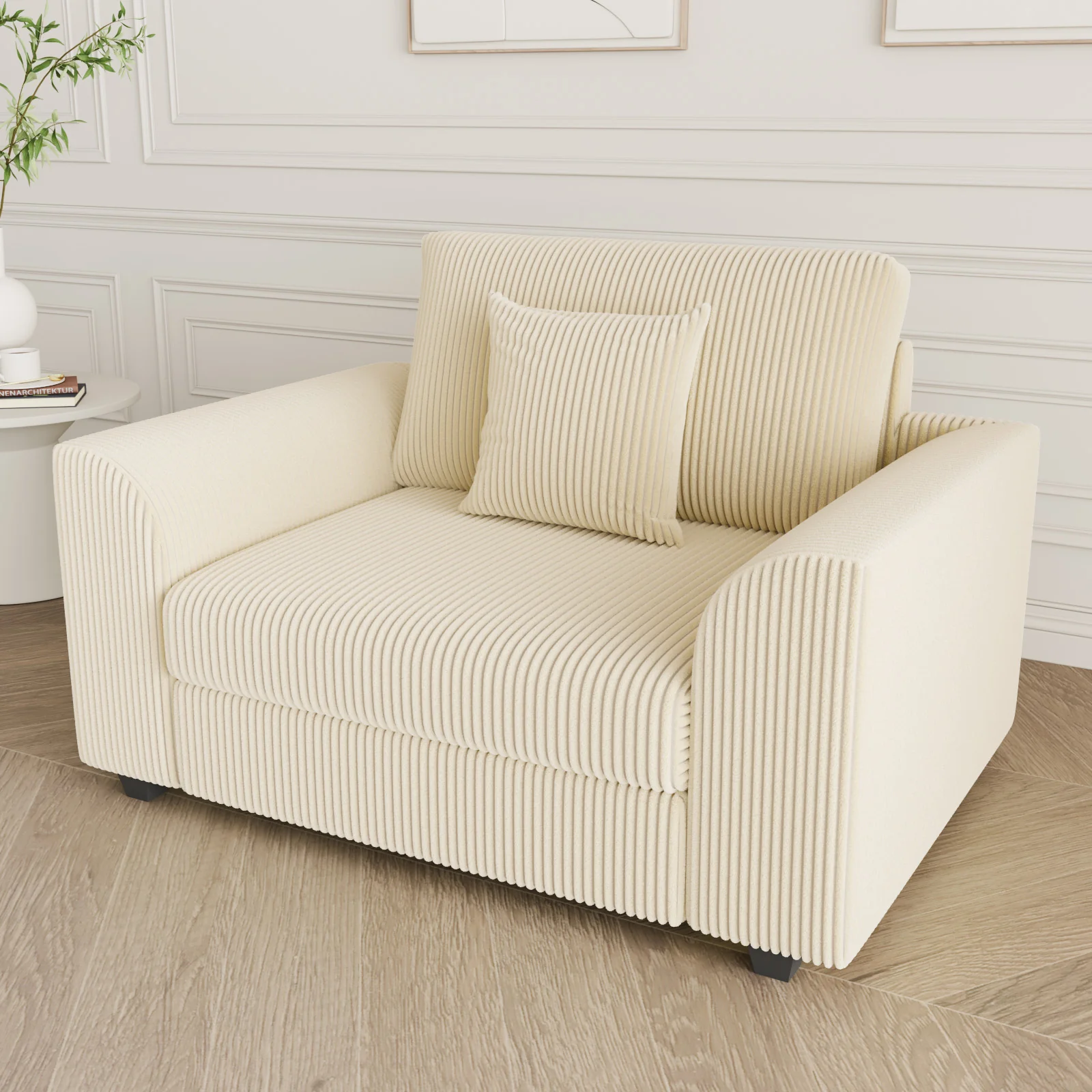 1 Seater Sofa Corduroy Armchair Couch(Pre-order)